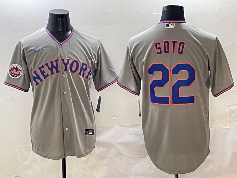 Men New York Mets #22 Soto Grey Second generation 2025 Nike MLB Jersey style 4->new york mets->MLB Jersey